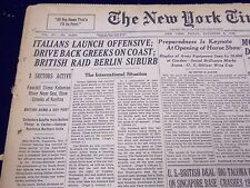 1940 NOV 8 NEW YORK TIMES - ITALIANS LAUNCH OFFENSIVE DRIVE BACK GREEKS - NT 326 picture