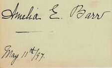RARE “British Novelist” Amelia Edith Barr Signed 3.5X4.5 Card picture