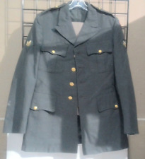 VINTAGE Army Officer's 2 Piece Suit Set BLAZER & TROUSERS With Patches 29 Length picture