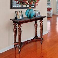 Solid Hand Carved Mahogany X Frame Turned Spiral Legs Console Sofa Table picture