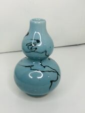 Norleans Taiwan Republic Of China Blue Mini Vase Double Gourd Vintage Ceramic picture