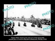 OLD POSTCARD SIZE PHOTO OF TAMPA FLORIDA POLICE IN THE GASPARILLA PARADE c1950 picture