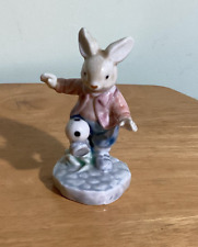 Albert Kessler Rabbit Soccer Ball Bunny Figurine Porcelain Ceramic Vintage picture