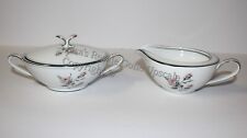 Noritake Margot 3-Piece Creamer and Sugar Bowl with Lid 5605, Japan picture
