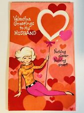 1970’s Groovy Card Forget Me Not Husband Valentine Used Greeting Card Vintage picture