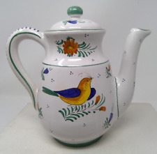 Deruta Italy Hand Painted Pottery Teapot - Birds & Flowers picture