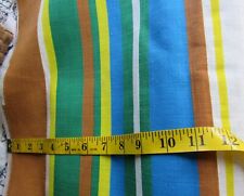 TRUE VTG Mid Century Modern 6yds Poly/Rayon/Flax AWNING STRIPE Home Decor Fabric picture