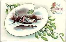 c1910 BEST CHRISTMAS WISHES SNOW SCENE KENESAW NEBRASKA EMBOSSED POSTCARD 39-248 picture