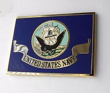 USN UNITED STATES US NAVY LARGE FLAG LAPEL PIN BADGE 1.5 INCHES picture