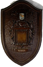 Vintage Worth Heraldic Crest Wooden Plaque - Custom Coat of Arms Wall Decor picture