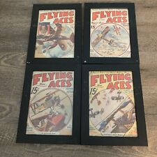 4 professionally framed FLYING ACES comic books picture