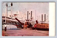 New Orleans LA-Louisiana, Wharf Scene, Antique, Vintage Souvenir Postcard picture