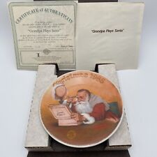 Norman Rockwell “Grandpa’s Gift” Collector Plate 1985 Edwin M Knowles W/ Cert. picture