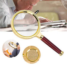 10X Vintage Magnifying Glass Maritime Brass Magnifier With Sandalwood Handle  picture