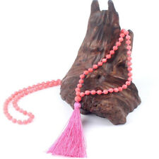 6mm Natural ruby 108 Beads Tassels Mala Necklace Lucky Reiki Healing cuff MONK picture