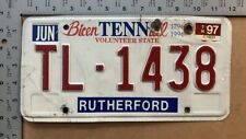 1995 Tennessee trailer license plate TL-1438 YOM DMV clear Ford Chevy Dodge 5845 picture