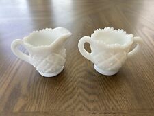 Vintage Westmoreland Thumbelina Milk Glass Miniature Creamer and Open Sugar Set picture