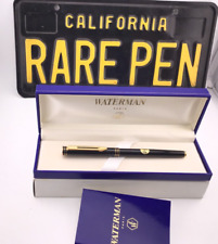 WATERMAN EXECUTIVE BLACK LACQUER Fountain Pen 18K Med nib NEW picture