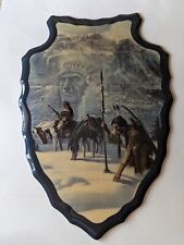Vintage Native American Arrowhead Wall Sign Wall Decor Wolves picture