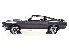 1969 Ford Mustang Dark Gray Metallic with Black Stripes 