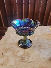 Fenton Amethyst Persian Medallion Carnival Glass Ruffled Compote picture