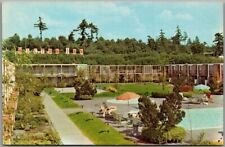 Sea-Tac Airport Seattle Washington Postcard HILTON INN Motel / Pool View c1960s picture