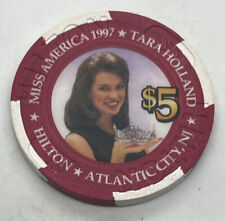 Hilton Atlantic City $5 Casino Chip New Jersey Tara Holland Miss America 1997 picture