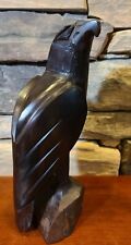 Large Dark Wood Carved Bald Eagle  11