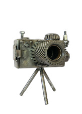 VINTAGE INDUSTRIAL CAMERA | RECYCLED METAL | HANDMADE IN MEXICO | 100% UNIQUE picture