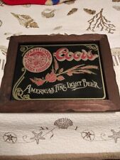 Vintage Adolph Coors American Fine Light Beer Wood Frame picture