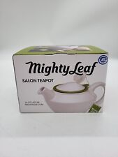Mighty Leaf 16 Oz Salon Teapot White Ceramic With Black Silicon Ring 473 ML picture