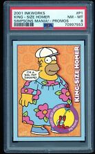 Homer Simpson 2001 Inkworks Simpsons Mania Promos #P1 King Size Homer PSA 8 picture