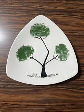 Vintage Ceramic Tray Triangle With Tree 1960  picture