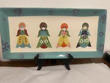 Russian Doll Ceramic Tray (World Market) Cute Illustrated ANGELS 16x8” picture