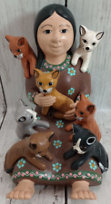 Peruvian Ceramic Pottery - Storyteller - Woman with Cats - Made in Peru picture