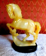 STALLION HORSE FIGURINE MADE OF YELLOW / GOLD HEAVY RESIN w/ base GORGEOUS  picture