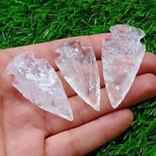 Crystal Clear Quartz Obsidian Arrowhead Crystals Heated Gemstone Size 2Inch picture