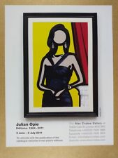 2011 Julian Opie 'Editions: 1984-2011' Exhibition vintage print Ad picture