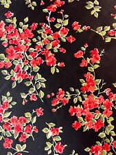 BEAUTIFUL Vintage French 1940's Black & Red Floral 