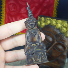 Holy Thai amulet Phra Ngang / Rare Vintage Statue / Buddha Talisman Brass Ngang picture
