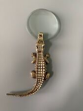 L'OBJET Crocodile Magnifying Glass 24K Gold Plated 7X Magnification picture