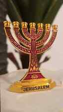 Jerusalem Mini Jewish Menorah Hanukkah Israel Candle Judaism 7 Branch picture