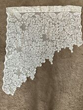 White Chantilly Lace Vintage Swag Curtain Decor Piece 39” X 35” Rod Panel picture