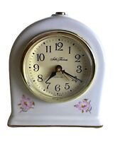 Seth Thomas Electric Ceramic Clock Floral Designs Gold Trim Made In USA Works picture