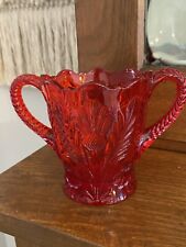 Vintage Mosser USA Red Inverted Thistle Open Sugar Bowl picture