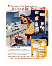 Vtg Print Ad 1947 Enameledware Porcelain on Steel Kitchenware picture
