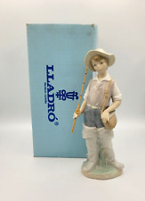 LLADRO Figurine Fisherman Boy 1977 Fishing Pole Orig Box 4809 Nino Pescador Vtg picture