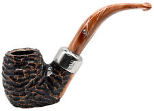 Peterson Derry Rustic 9mm Filter Medium Flat Bottomed Bent 'Oom Paul' Pipe (304) picture