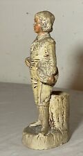antique painted pottery figural terracotta match stand holder sculpture statue picture