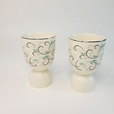 Vintage Double Ceramic Egg Cup (2), Mid Century Design Grey & Turquoise, England picture